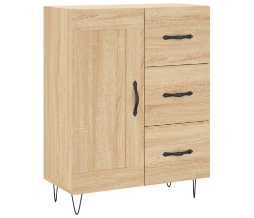 Aparador alto madera contrachapada color roble 69,5x34x180 cm