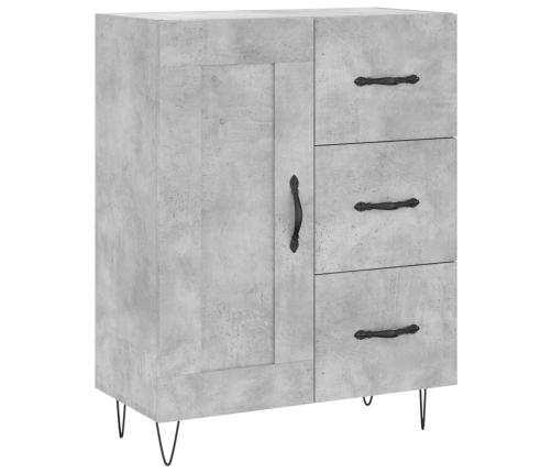 Aparador alto madera contrachapada gris hormigón 69,5x34x180 cm