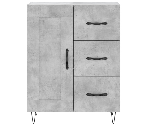 Aparador alto madera contrachapada gris hormigón 69,5x34x180 cm