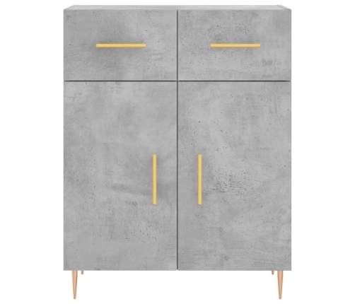 Aparador alto madera contrachapada gris hormigón 69,5x34x180 cm