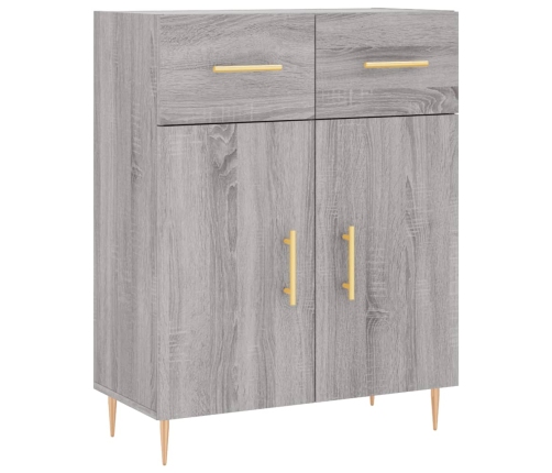 Aparador alto madera contrachapada gris sonoma 69,5x34x180 cm