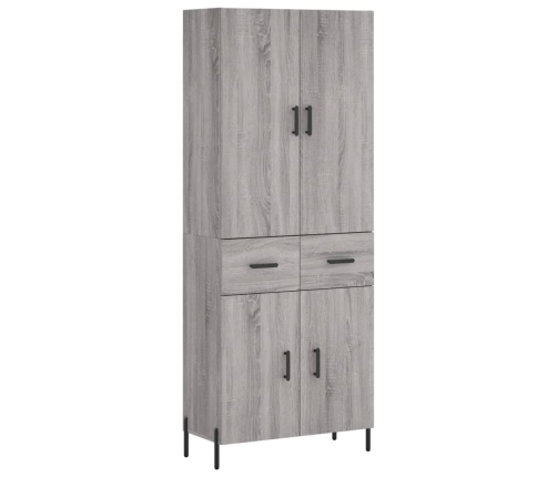 Aparador alto madera contrachapada gris sonoma 69,5x34x180 cm