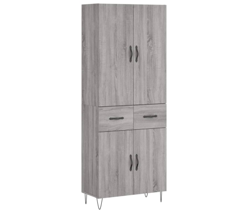 Aparador alto madera contrachapada gris sonoma 69,5x34x180 cm