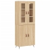 Aparador alto madera contrachapada color roble 69,5x34x180 cm