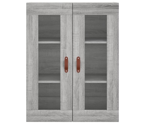 Aparador alto madera contrachapada gris sonoma 69,5x34x180 cm