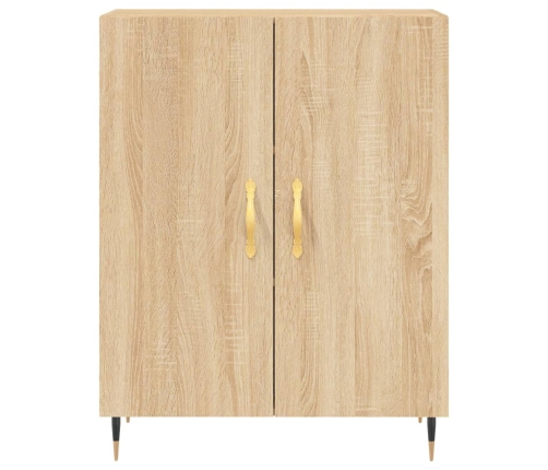 Aparador alto madera contrachapada color roble 69,5x34x180 cm