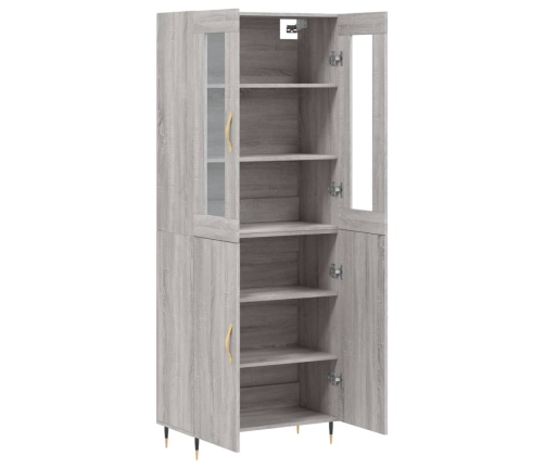 Aparador alto madera contrachapada gris sonoma 69,5x34x180 cm