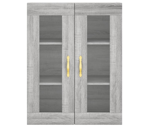 Aparador alto madera contrachapada gris sonoma 69,5x34x180 cm