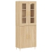 Aparador alto madera contrachapada color roble 69,5x34x180 cm