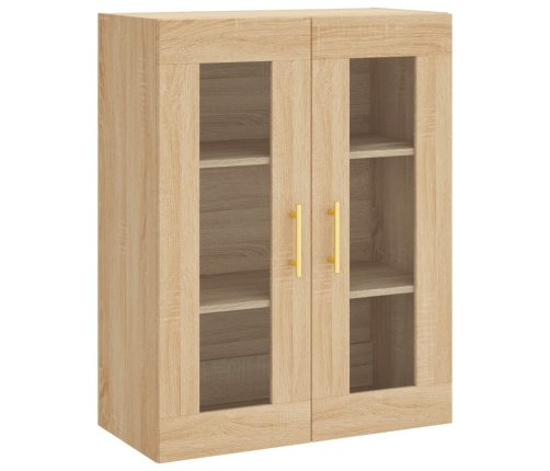 Aparador alto madera contrachapada color roble 69,5x34x180 cm