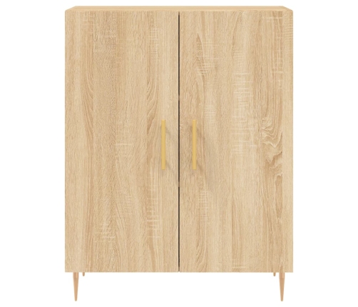 Aparador alto madera contrachapada color roble 69,5x34x180 cm