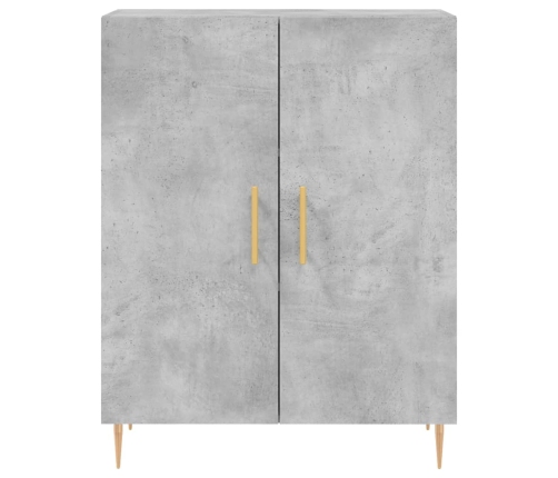 Aparador alto madera contrachapada gris hormigón 69,5x34x180 cm