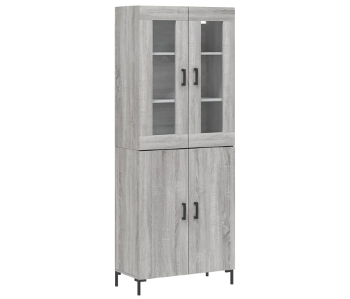 Aparador alto madera contrachapada gris sonoma 69,5x34x180 cm