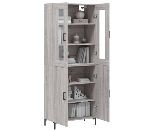 Aparador alto madera contrachapada gris sonoma 69,5x34x180 cm