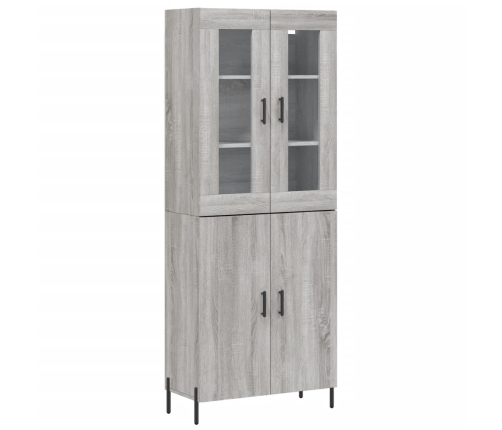 Aparador alto madera contrachapada gris sonoma 69,5x34x180 cm