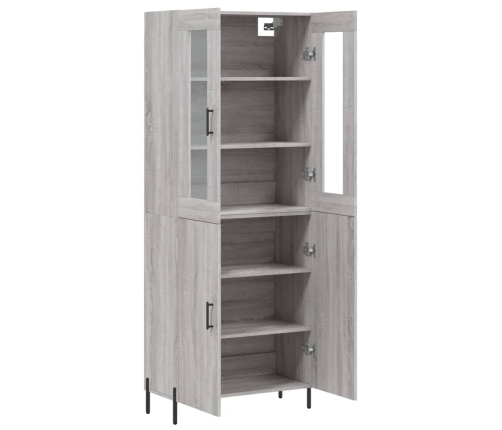 Aparador alto madera contrachapada gris sonoma 69,5x34x180 cm