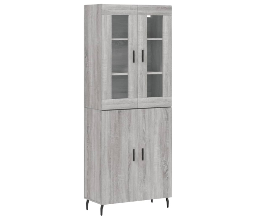 Aparador alto madera contrachapada gris sonoma 69,5x34x180 cm