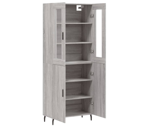 Aparador alto madera contrachapada gris sonoma 69,5x34x180 cm