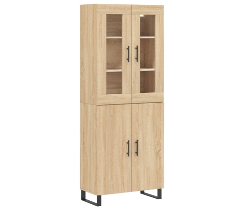 Aparador alto madera contrachapada color roble 69,5x34x180 cm