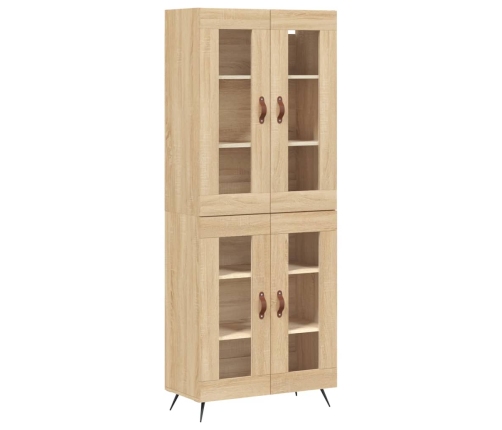 Aparador alto madera contrachapada color roble 69,5x34x180 cm