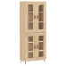 Aparador alto madera contrachapada color roble 69,5x34x180 cm