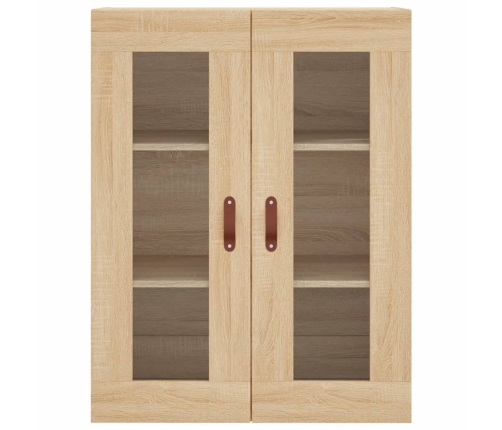 Aparador alto madera contrachapada color roble 69,5x34x180 cm