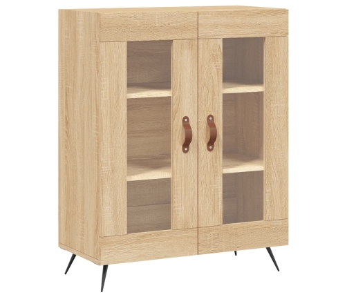 Aparador alto madera contrachapada color roble 69,5x34x180 cm