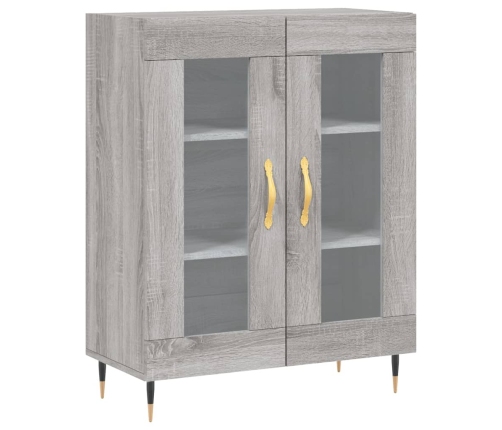 Aparador alto madera contrachapada gris sonoma 69,5x34x180 cm