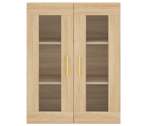 Aparador alto madera contrachapada color roble 69,5x34x180 cm