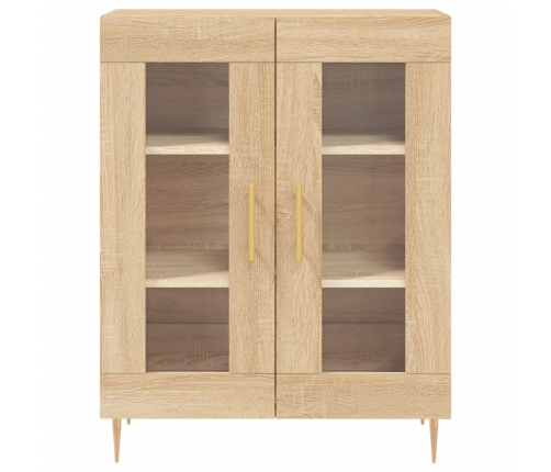 Aparador alto madera contrachapada color roble 69,5x34x180 cm