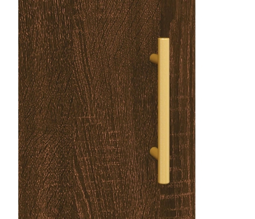 Aparador alto madera contrachapada marrón roble 69,5x34x180 cm