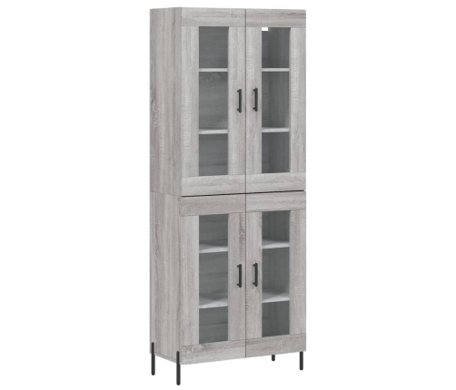 Aparador alto madera contrachapada gris sonoma 69,5x34x180 cm