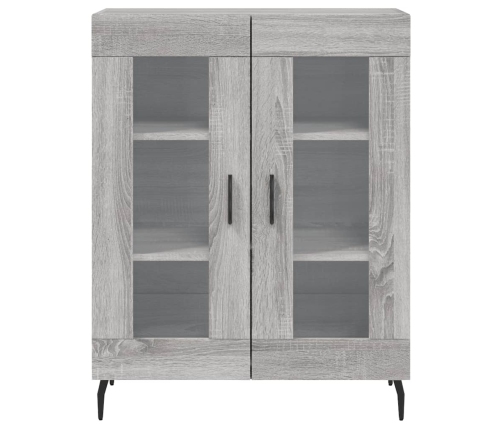 Aparador alto madera contrachapada gris sonoma 69,5x34x180 cm