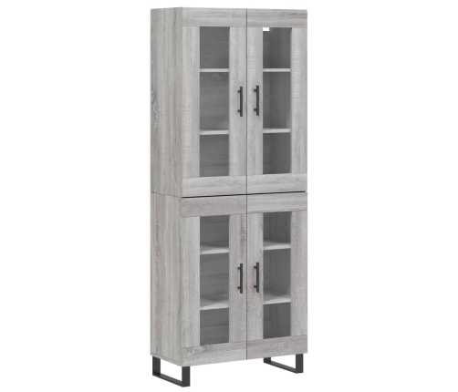 Aparador alto madera contrachapada gris sonoma 69,5x34x180 cm