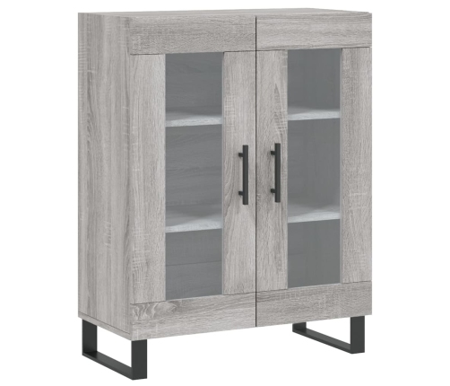 Aparador alto madera contrachapada gris sonoma 69,5x34x180 cm