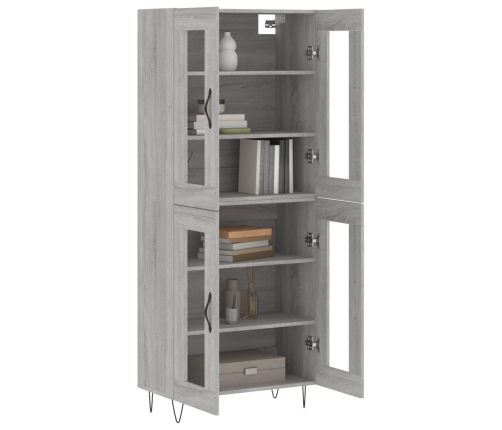 Aparador alto madera contrachapada gris sonoma 69,5x34x180 cm