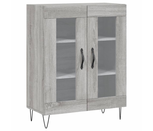 Aparador alto madera contrachapada gris sonoma 69,5x34x180 cm