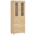 Aparador alto madera contrachapada color roble 69,5x34x180 cm