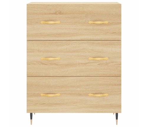 Aparador alto madera contrachapada color roble 69,5x34x180 cm