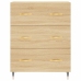 Aparador alto madera contrachapada color roble 69,5x34x180 cm