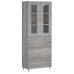 Aparador alto madera contrachapada gris sonoma 69,5x34x180 cm