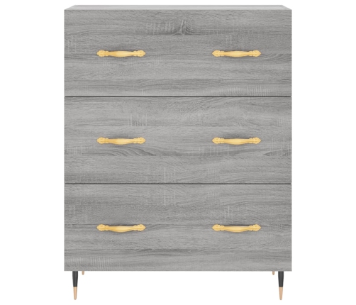 Aparador alto madera contrachapada gris sonoma 69,5x34x180 cm