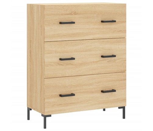 Aparador alto madera contrachapada color roble 69,5x34x180 cm