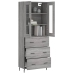 Aparador alto madera contrachapada gris sonoma 69,5x34x180 cm