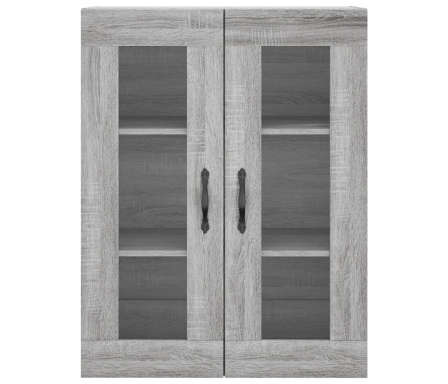 Aparador alto madera contrachapada gris sonoma 69,5x34x180 cm