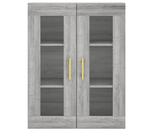 Aparador alto madera contrachapada gris sonoma 69,5x34x180 cm