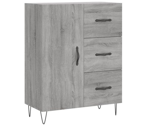 Aparador alto madera contrachapada gris sonoma 69,5x34x180 cm