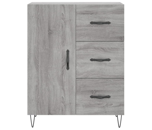 Aparador alto madera contrachapada gris sonoma 69,5x34x180 cm