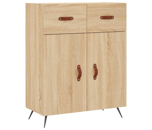 Aparador alto madera contrachapada color roble 69,5x34x180 cm