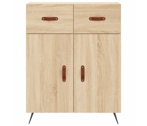 Aparador alto madera contrachapada color roble 69,5x34x180 cm